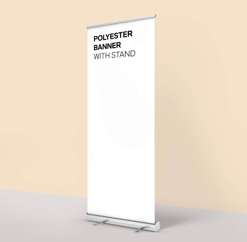 Polyester roll up banner with stand